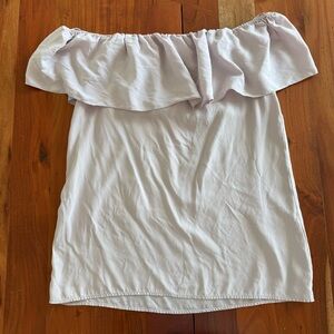 Amanda Uprichard Off-Shoulder lavendar silk Blouse